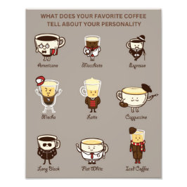 Känn till ditt Kaffets personlighetsdiagram Fototryck