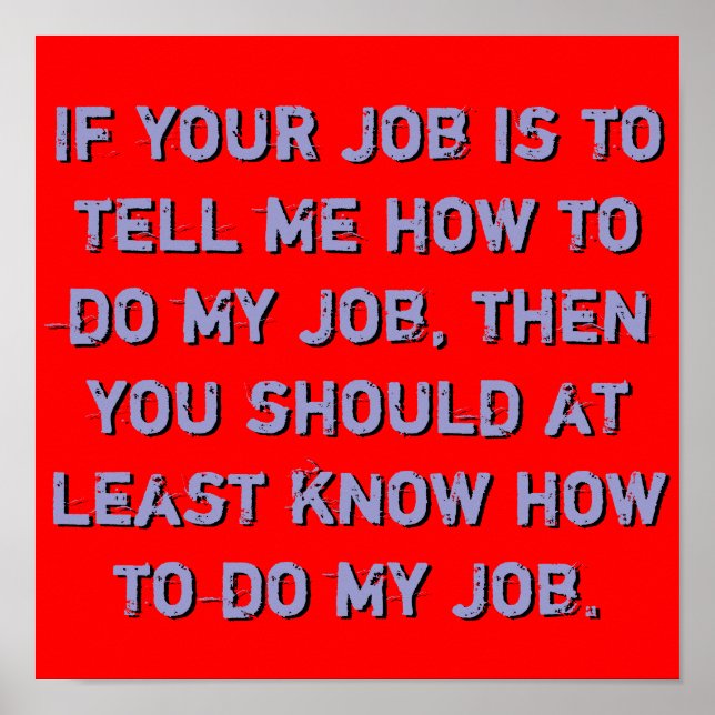 Känn till mitt jobb Poster (Framsidan)