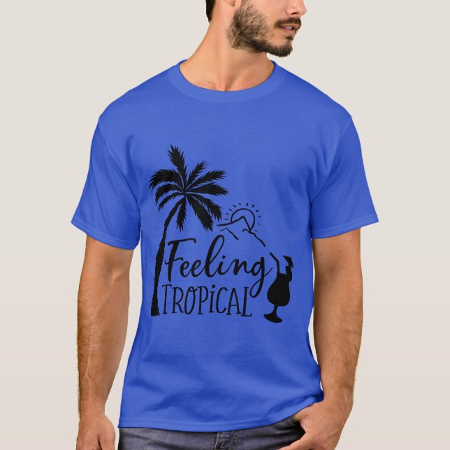 Känn tropisk Mörk T-Shirt (Framsida)