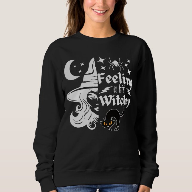 Känn Witchy roligt Halloween-häxa T Shirt (Framsida)