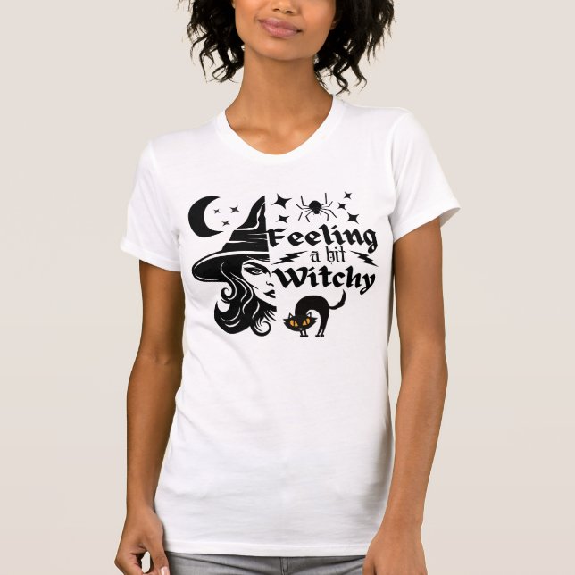 Känn Witchy roligt Halloween-häxa T Shirt (Framsida)