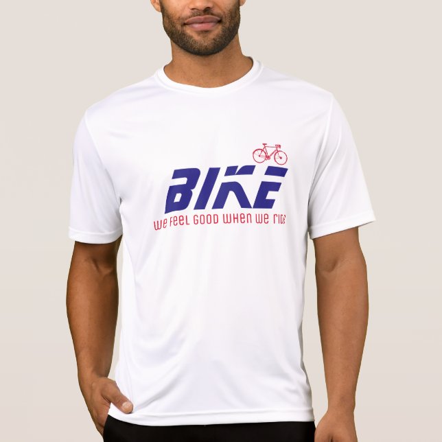 känna bra när vi kör/cyklar/cyklar/biking snyggt t shirt (Framsida)