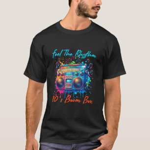känna rytmen med 80:s boom box t shirt