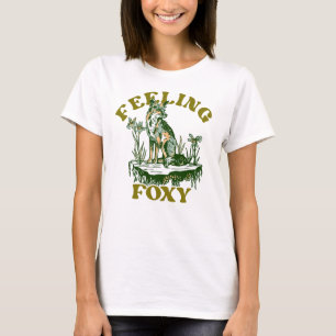 Känna sig som en "Foxy Flirty Cute Women's Fox Gif T Shirt