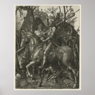 KÄNNEDOM, DÖD OCH DJÄVULEN AV ALBRECHT DÜRER POSTER