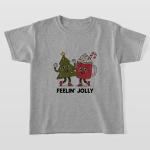Känner dig glad julgran älskare av kaffe vinter t shirt
