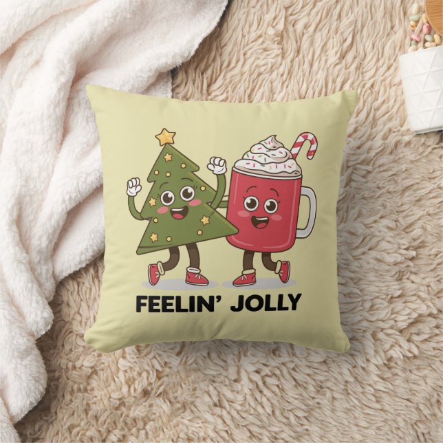 Känner dig glad julgran kaffebröd vintrig kudde (Filt)