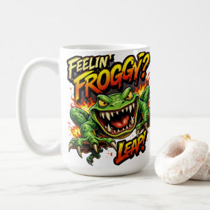 Känner du dig grodyig?  Hoppa! Ilsken groda kaffem Kaffemugg