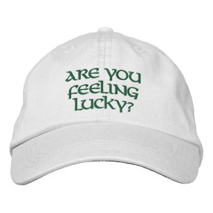 KÄNNER DU LUCKY?-IRISH HUMOR? BRODERAD KEPS