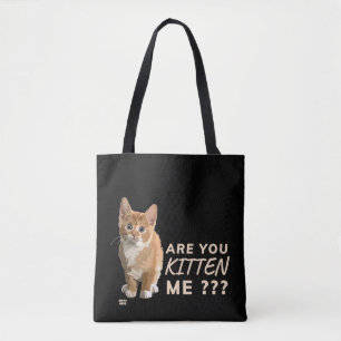 "KÄNNER DU MIG?" Lustigt söt katt Tygkasse