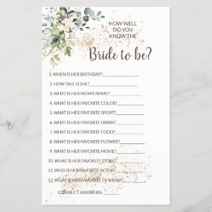 Känner du till Bride Herbal Shower-spelkortet? Flygblad