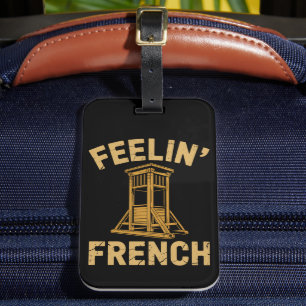Känner fransk vintage giljotin bagagebricka