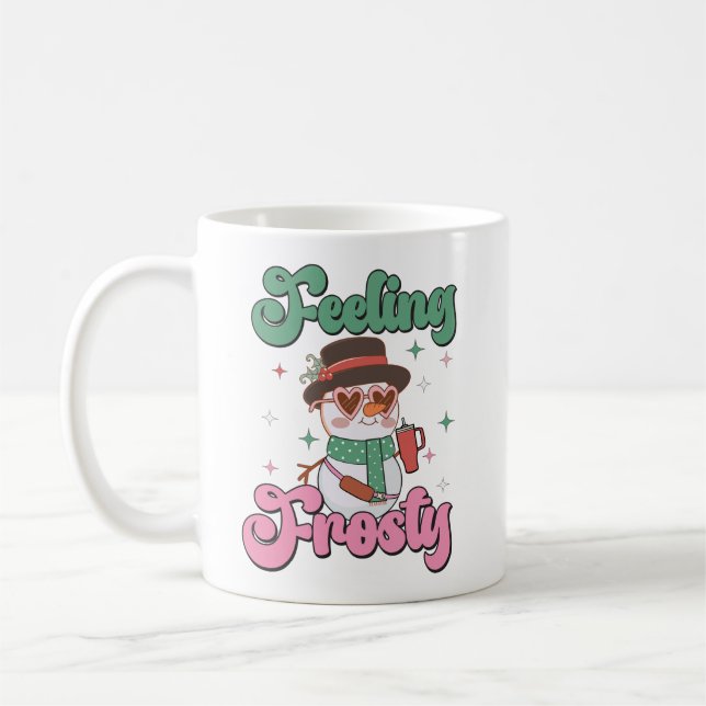 Känner Frostig Retro Snorman  Kaffemugg (Vänster)
