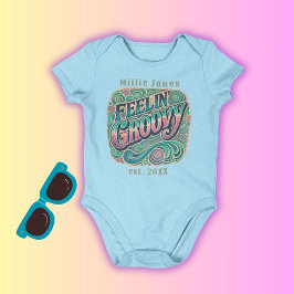 Känner Groovy Retro 70-tal Vintage Psykedelisk Blå T Shirt