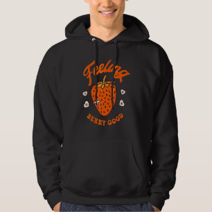 Känner jordgubb bra Retro jordgubbe Positivt sinne Hoodie