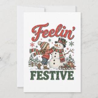 Känner julstämning Snömannen barn Kort