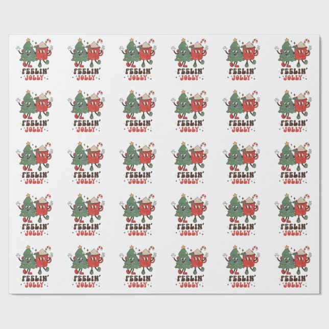 Känner julstämning Varm Kakao Groovy Jul Presentpapper (Platt)