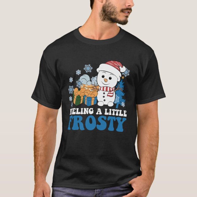 Känner lite frostig snömannens snö jul t shirt (Framsida)