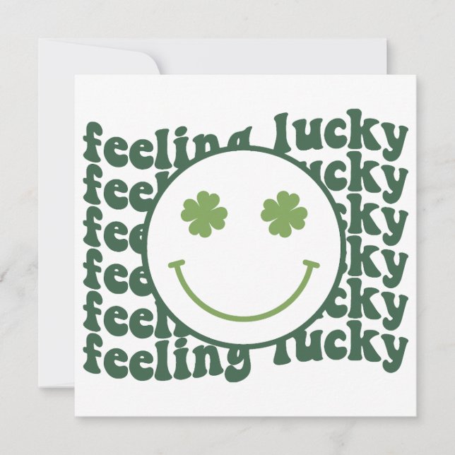 Känner Lucky Retro SVG/PNG – St. Patrick's Day Julkort (Framsida)