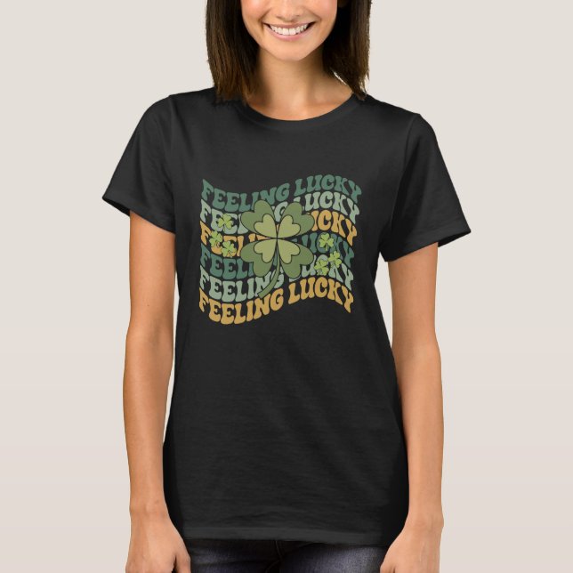 Känner Lucky Smile Ansikte St Patrick Dag T Shirt (Framsida)