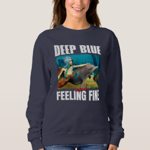 Känner mig blå Ocean Havsjungfru Delfin Konst T Shirt