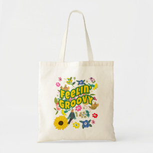 Känner mig groovy Hippie Retro Boho Blommig Tygkasse