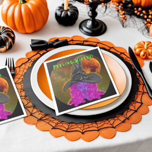 Känner mig Häxig Halloween Häxa Bord Dekoration Pappersservett