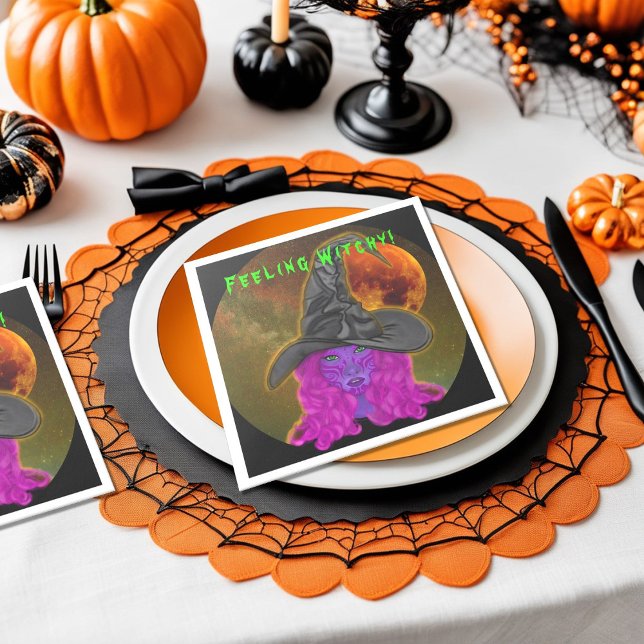 Känner mig Häxig Halloween Häxa Bord Dekoration Pappersservett (Skapare uppladdad)