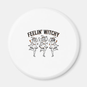 Känner mig häxliknande Retro Halloween Häxor Magnet
