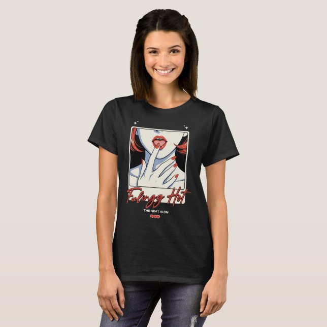 Känner mig het retro popkonst glamour t shirt (Hel framsida)