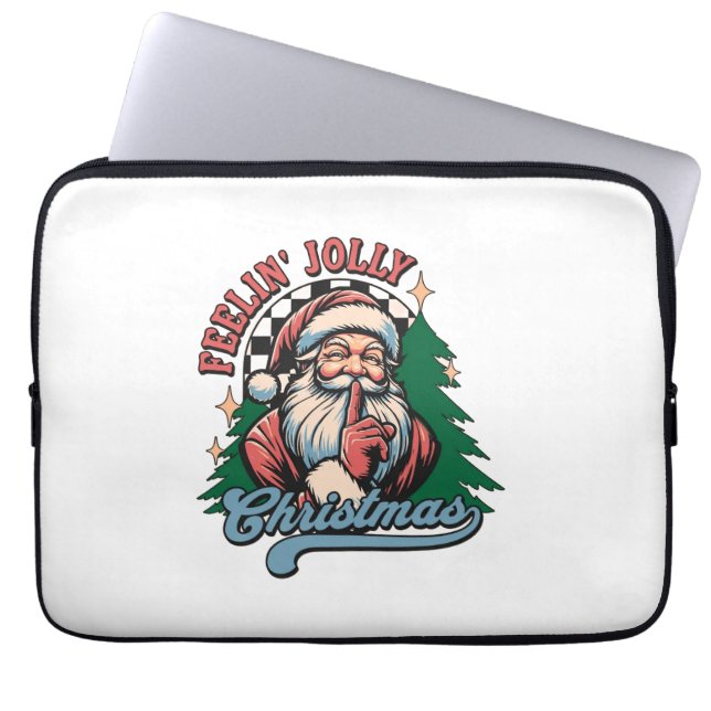 Känner mig jolly jul tomte laptop fodral (Framsidan)