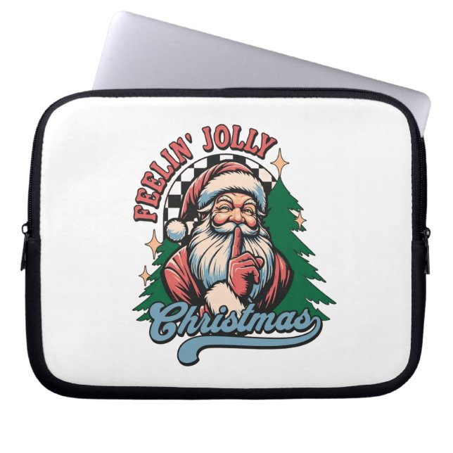 Känner mig jolly jul tomte laptop fodral (Framsidan)