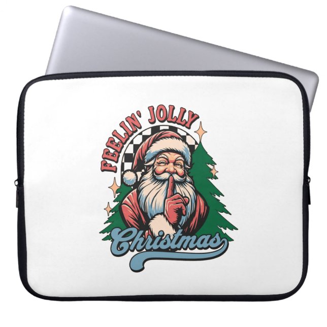 Känner mig jolly jul tomte laptop fodral (Framsidan)