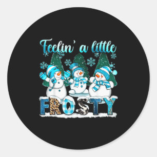Känner mig lite frostig söt snöman vinter jul runt klistermärke