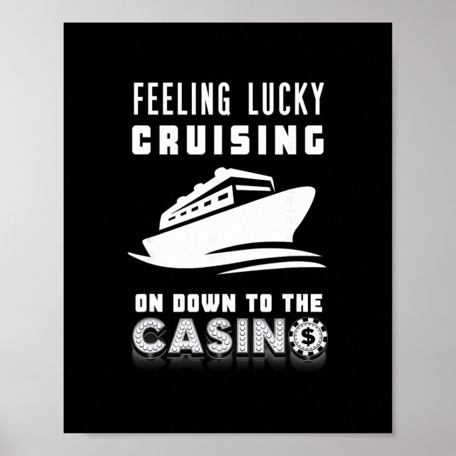 Känner mig lycklig seglar till kasinot Poker Chip  Poster (Framsidan)