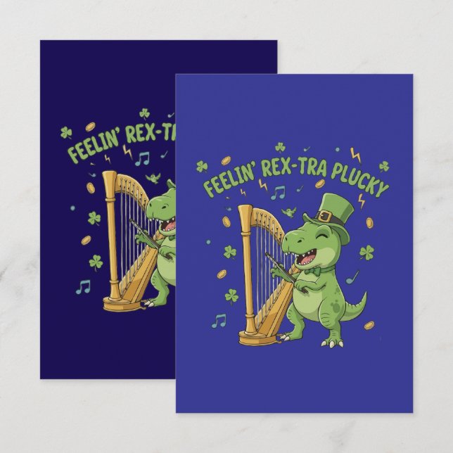 Känner mig Rex-tra modig Rolig St. Patricks dag Tack Kort (Fram/baksida)