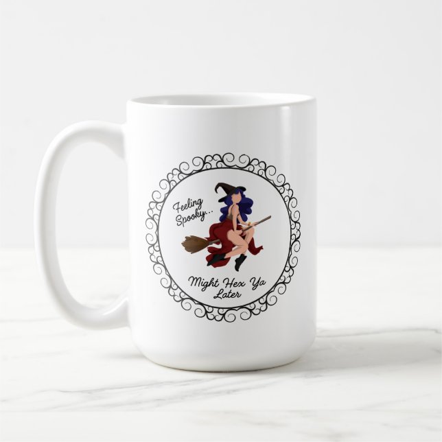 Känner mig spöklik, förhäxar dig senare kaffemugg (Vänster)