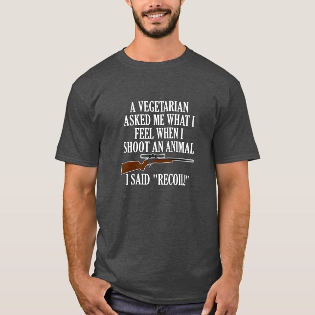 Känner rekyl rolig jakt t-shirt svart (Framsida)