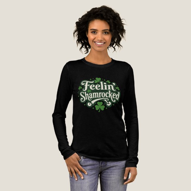 Känner Shamrockad Kul St Patricks Dag Design T Shirt (Hel framsida)