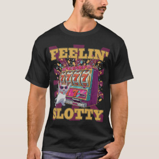Känner Spelautomat Lustig Kasino Katt Spelautomat T Shirt