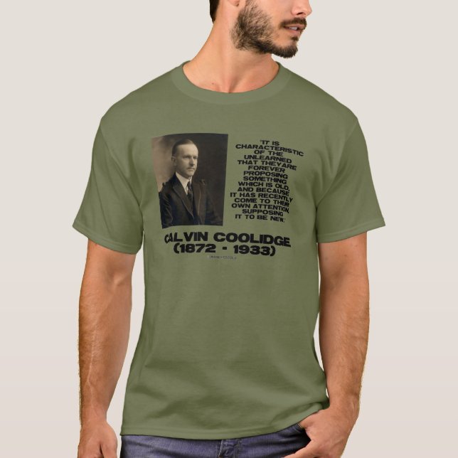 Kännetecken av den Unlearned gammala nya Coolidgen T Shirt (Framsida)