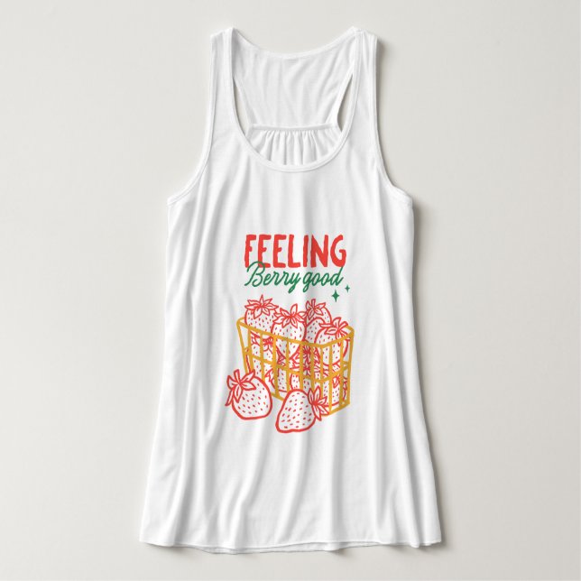 Känning av Berry Bra Strawbär Hand plockade Linne Med Racerback (Design framsida)