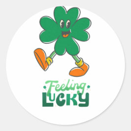 Känning av Lucky Shamrock Stickers Runt Klistermärke