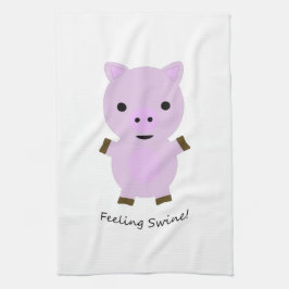 Känning av Swine Gris Kökshandduk