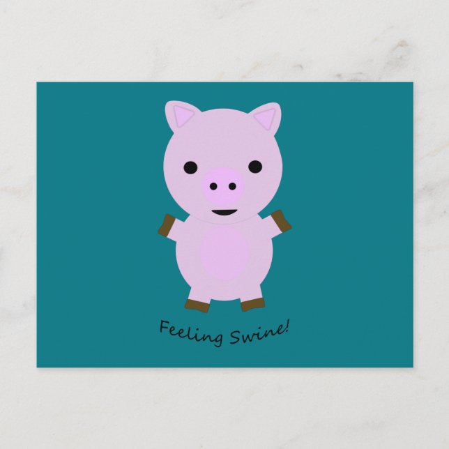 Känning av Swine Gris Vykort (Framsida)