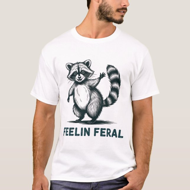 Känning Feral Racoon T Shirt (Framsida)