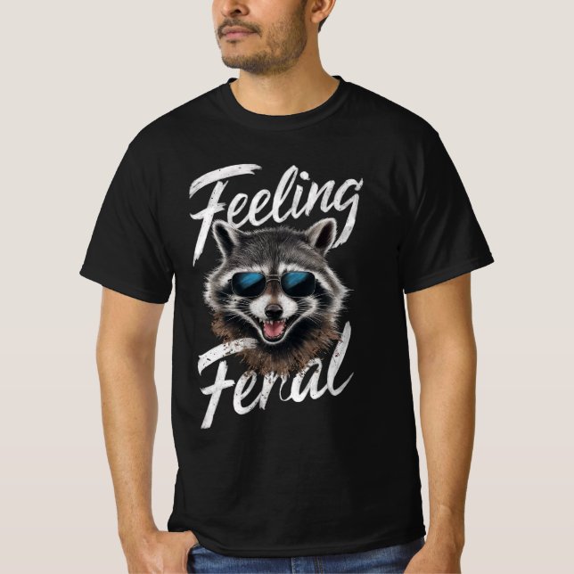 Känning Feral Racoon T Shirt (Framsida)