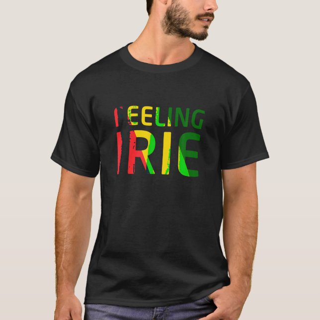 Känning Irie Reggae Jamaica Rasta Music T Shirt (Framsida)