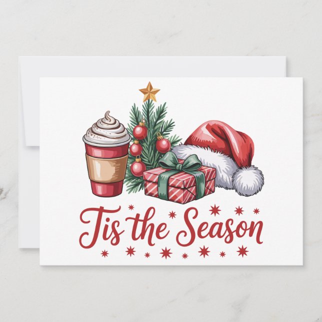 Känning Jolly Julgran Hett Cocoa Helgdag Inbjudningar (Framsida)