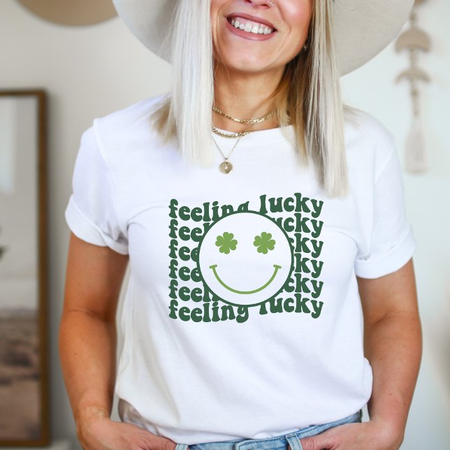 Känning Lucky Shirt T (Feeling Lucky, St. Patrick's Day, Irish Vibes, Shamrock Chic, Lucky Charms Tee, Festive Shirt, Green)